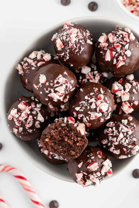 Peppermint chocolate truffles